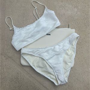 White Mica Triangl Bikini Set